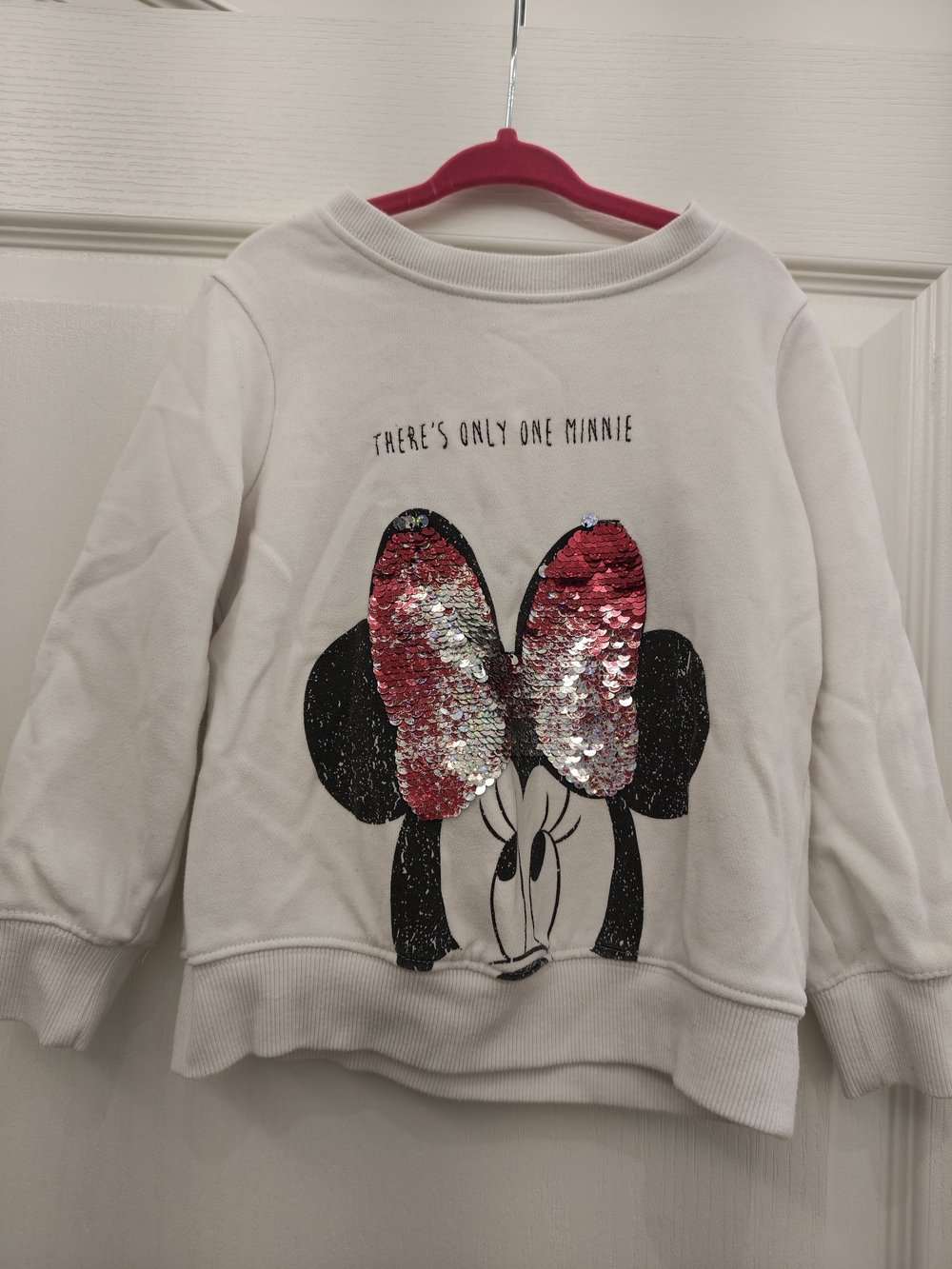 next White Minnie Mouse Sequin Bow Sweatshirt